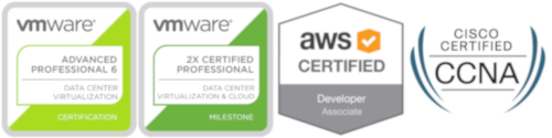 VMware Certs, AWS Certified Developer & CCNA